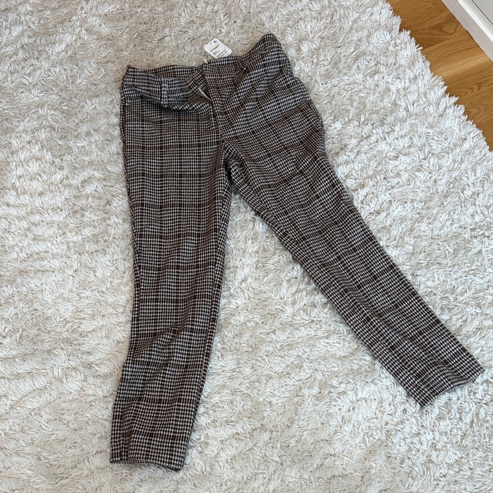 Free People Black and White Plaid Pants